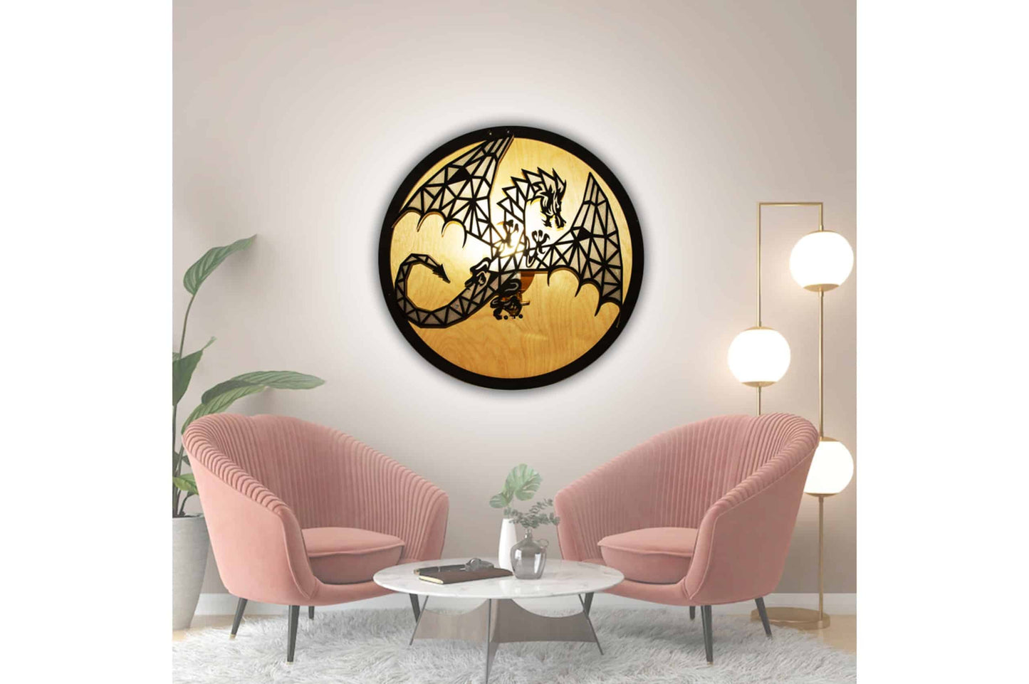 Handicraft Wallchiere Dragon Lamp for Home Decor