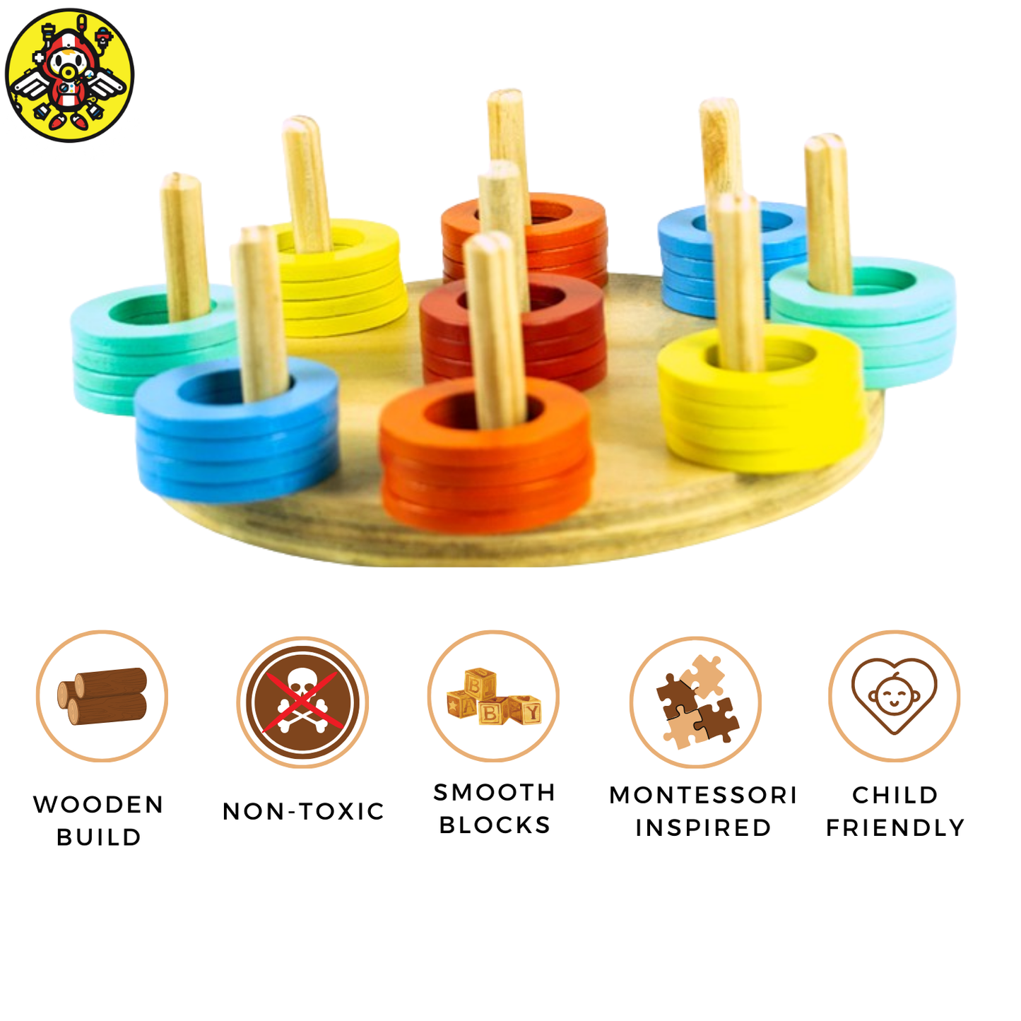 Wooden Ring Sorter for kids