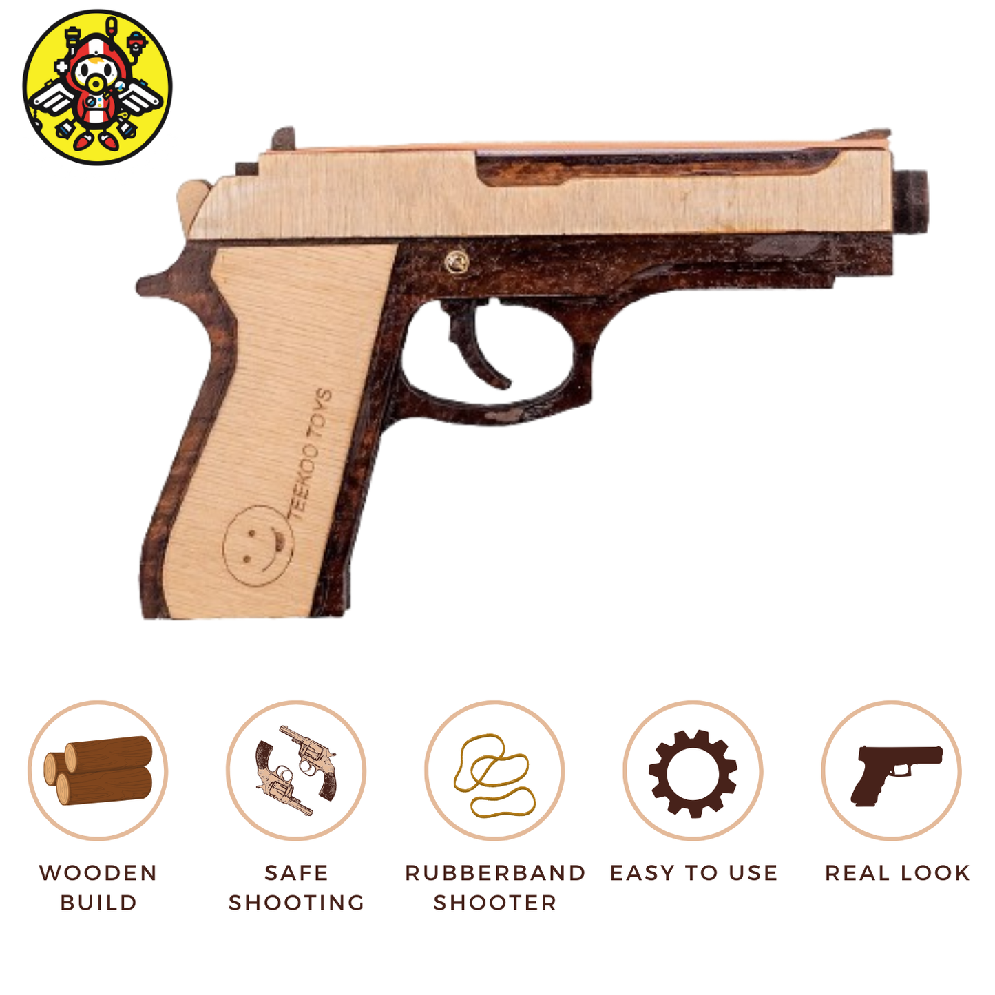 wooden toy gun for kids