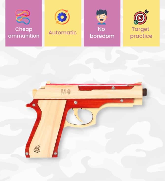 M-9 Wooden Rubber Toy Gun