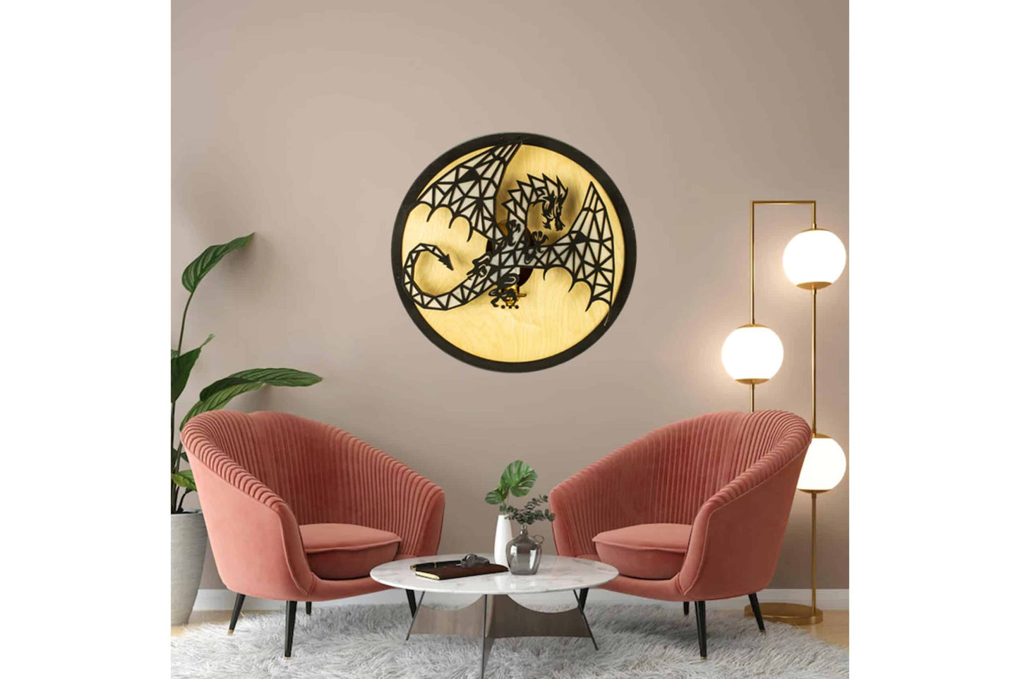 Handicraft Wallchiere Dragon Lamp for Home Decor