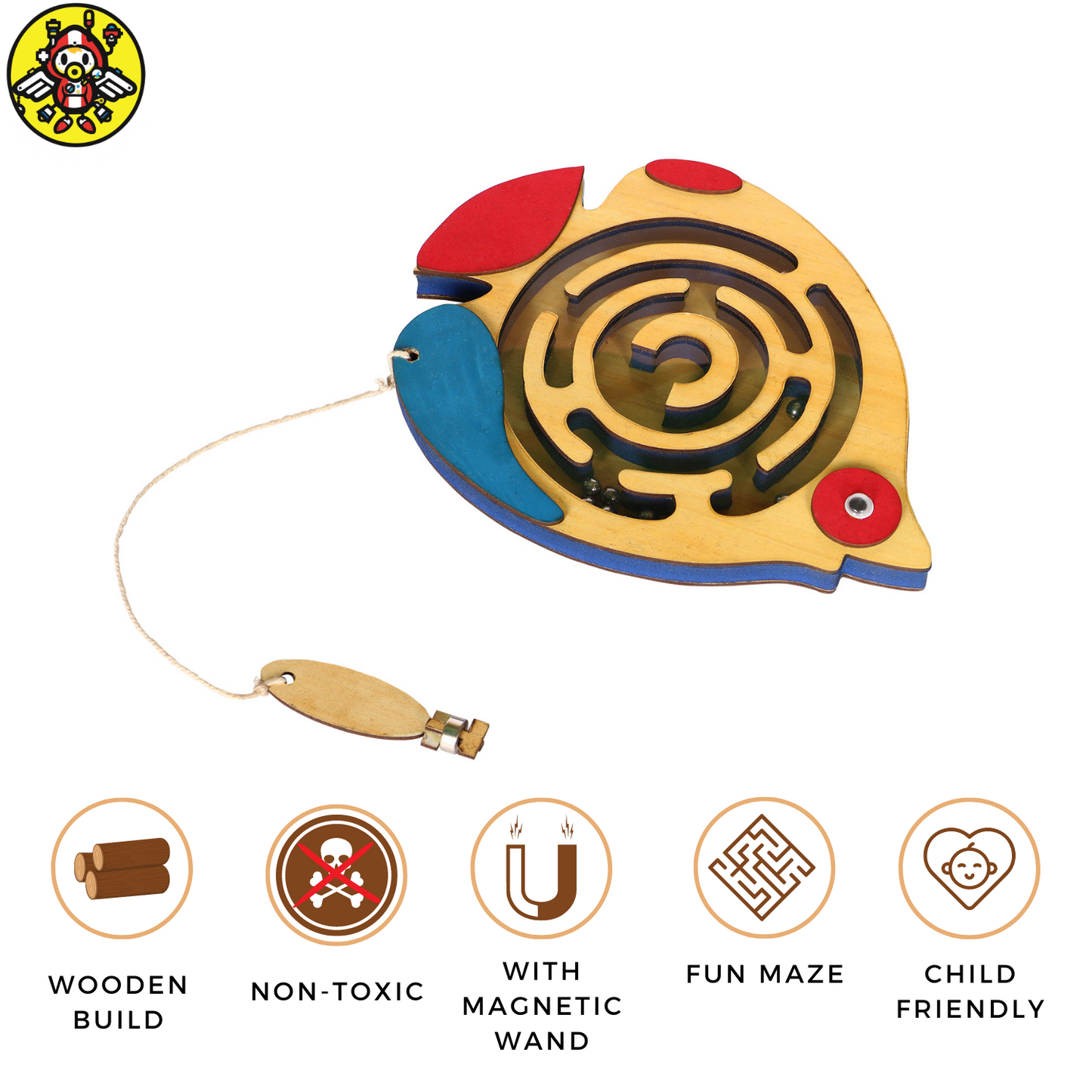 Wooden Fish Maze Puzzle